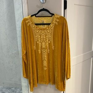 Johnny Was Yellow / Mustard Velvet Tunic